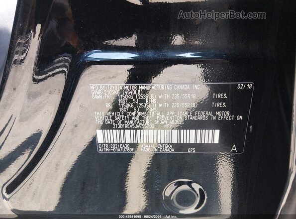 2T3DFREV5JW755702 2018 TOYOTA RAV4 Black Widok komory silnika