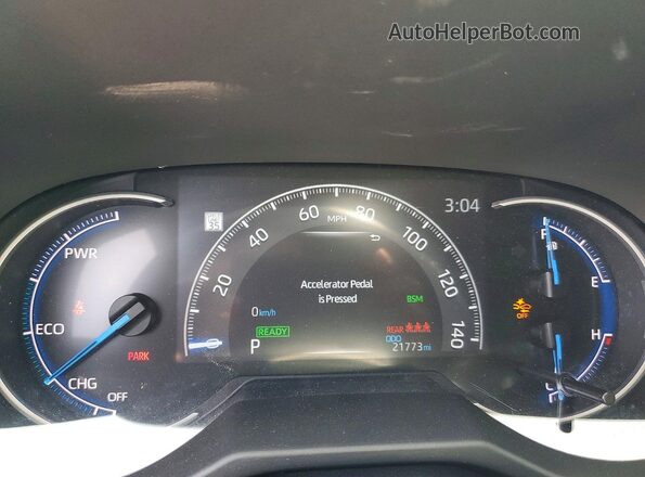 2T3E6RFV1MW009402 2021 TOYOTA RAV4 Gray Instrument cluster view