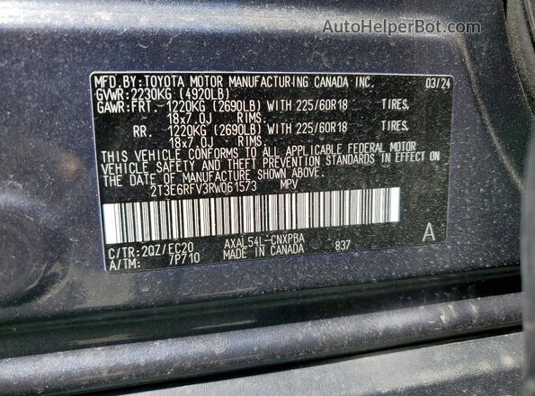 2T3E6RFV3RW061573 2024 TOYOTA RAV4 Gray VIN sticker view