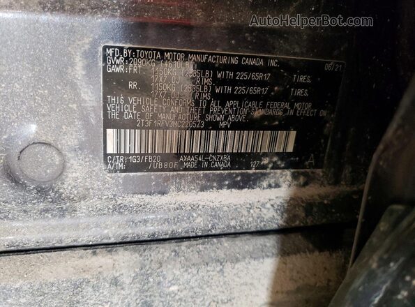 2T3F1RFV3MC220573 2021 TOYOTA RAV4 Gray Vista interior de 360 grados