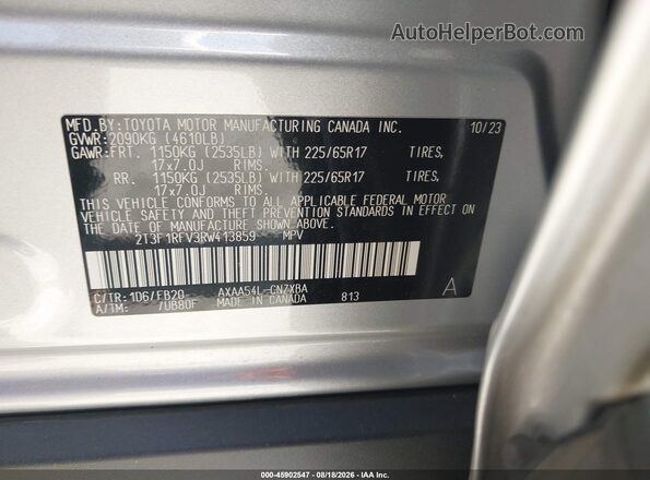 2T3F1RFV3RW413859 2024 TOYOTA RAV4 Silver Vista del compartimento del motor