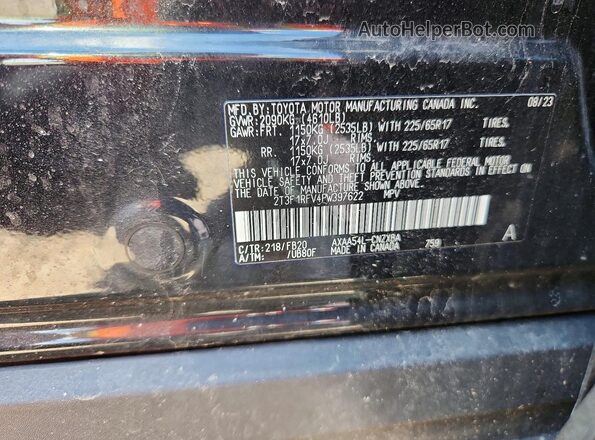 2T3F1RFV4PW397622 2023 TOYOTA RAV4 Black Widok komory silnika