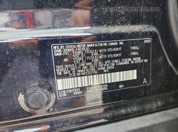 2T3F1RFV6PC357706 2023 TOYOTA RAV4 Black Widok naklejki z numerem VIN