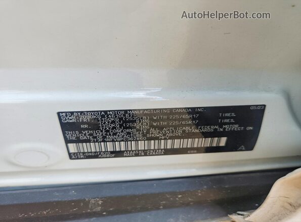 2T3F1RFV8PC362860 2023 TOYOTA RAV4 White Vista del compartimento del motor