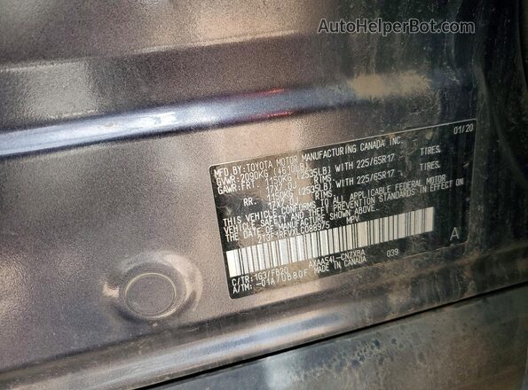 2T3F1RFVXLC088975 2020 TOYOTA RAV4 Серый Вид подкапотного пространства