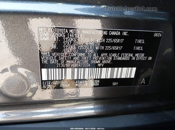 2T3G1RFV6RC473334 2024 TOYOTA RAV4 Gray Widok komory silnika