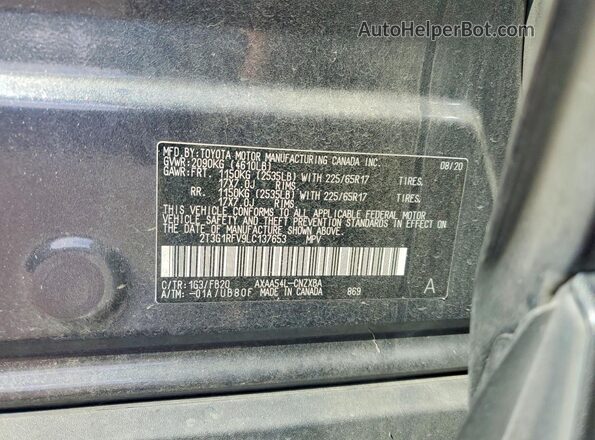 2T3G1RFV9LC137653 2020 TOYOTA RAV4 Gray Շարժիչի բաժամունքի տեսք