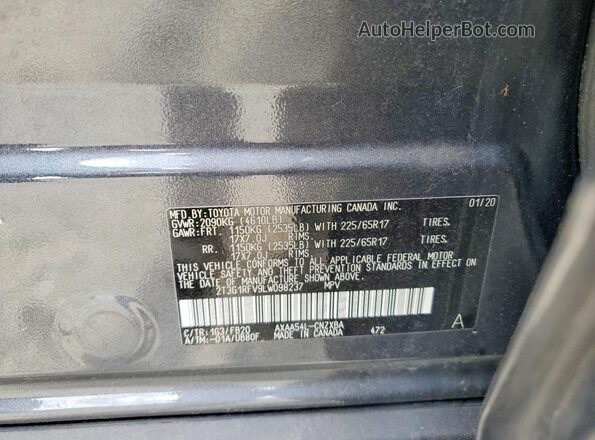 2T3G1RFV9LW098237 2020 TOYOTA RAV4 Серый Вид наклейки с VIN-кодом