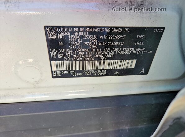 2T3H1RFV0MC099090 2021 TOYOTA RAV4 White სალონის 360-გრადუსიანი ხედი