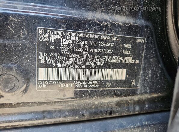 2T3H1RFV0MC165086 2021 TOYOTA RAV4 Black Շարժիչի բաժամունքի տեսք