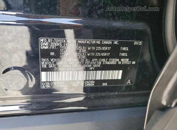 2T3H1RFV0SW374985 2025 TOYOTA RAV4 Black VIN კოდის სტიკერის ხედი