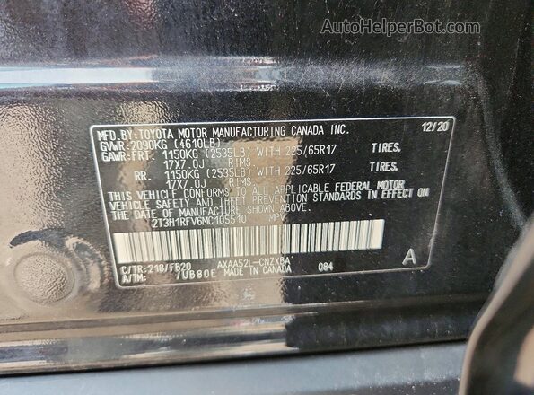 2T3H1RFV6MC105510 2021 TOYOTA RAV4 Black Widok komory silnika