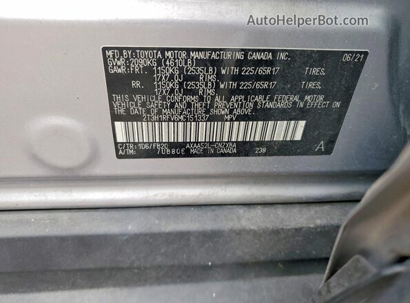 2T3H1RFV6MC151337 2021 TOYOTA RAV4 Gray VIN կոդի պիտակի տեսք