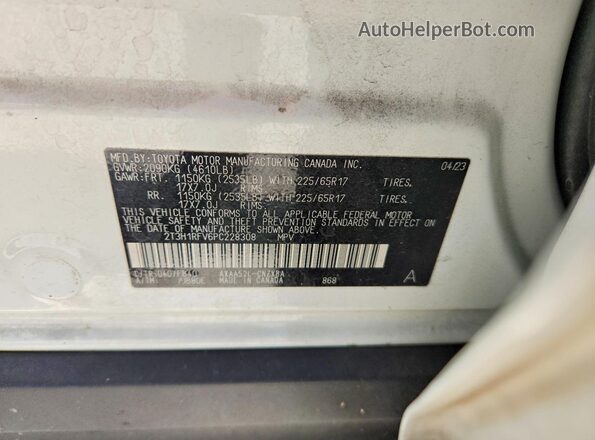 2T3H1RFV6PC228308 2023 TOYOTA RAV4 Белый Вид подкапотного пространства
