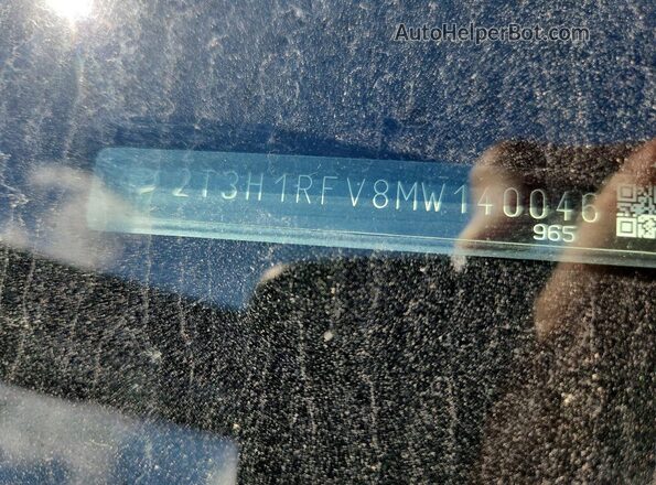 2T3H1RFV8MW140046 2021 TOYOTA RAV4 Charcoal Vista del compartimento del motor
