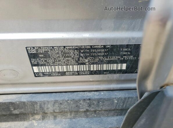 2T3H1RFV9NC193650 2022 TOYOTA RAV4 Silver Widok naklejki z numerem VIN