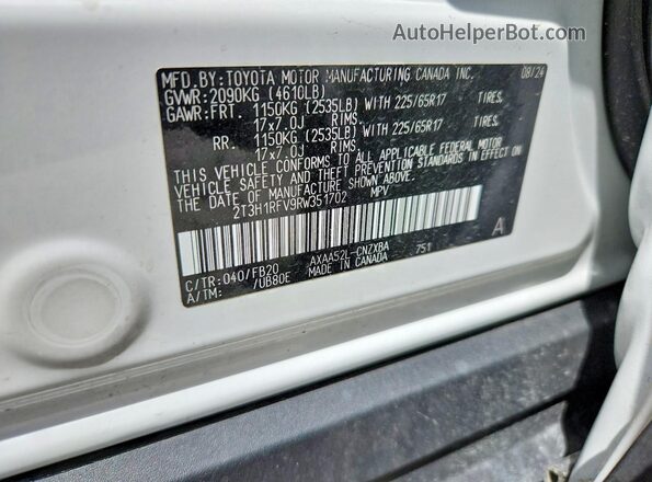 2T3H1RFV9RW351702 2024 TOYOTA RAV4 White Widok komory silnika