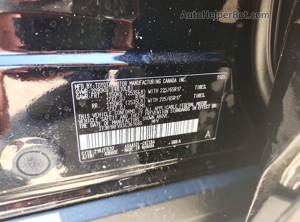 2T3H1RFVXSC361680 2025 TOYOTA RAV4 Black VIN sticker view