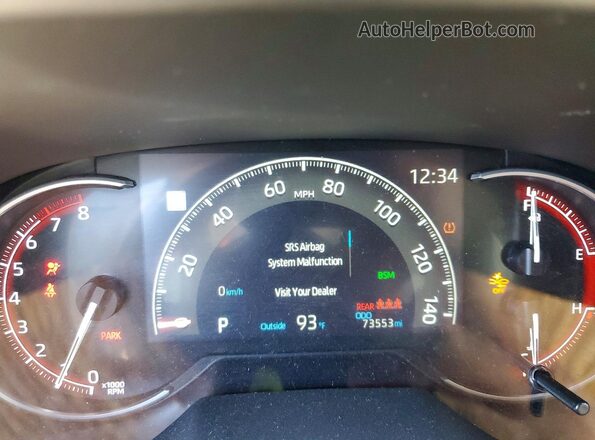 2T3J1RFV0NW262287 2022 TOYOTA RAV4 Black Вид щитка приладів