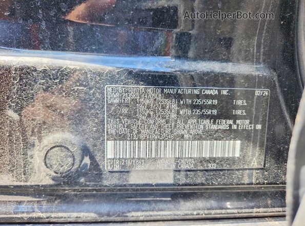 2T3J1RFV4RW437548 2024 TOYOTA RAV4 Black Widok naklejki z numerem VIN