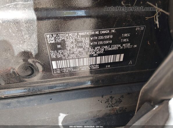 2T3J1RFV5LC089803 2020 TOYOTA RAV4 Black Engine compartment view