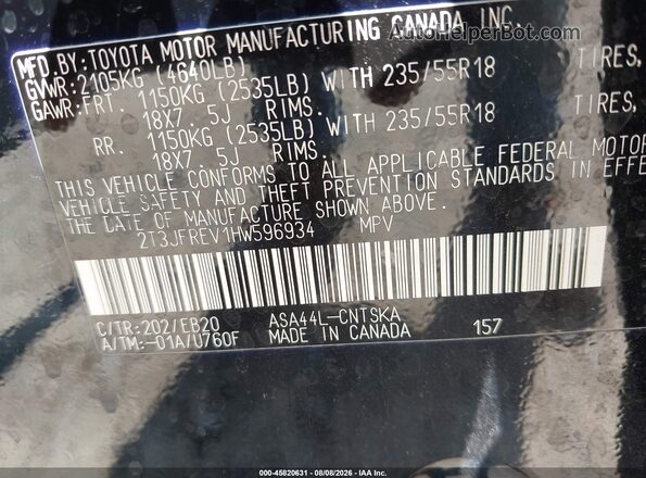 2T3JFREV1HW596934 2017 TOYOTA RAV4 Black Engine compartment view