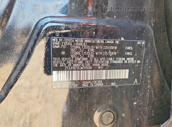 2T3JFREVXJW785698 2018 TOYOTA RAV4 Черный Вид наклейки с VIN-кодом