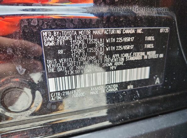 2T3K1RKV1SW411600 2025 TOYOTA RAV4 Black 360 interior view
