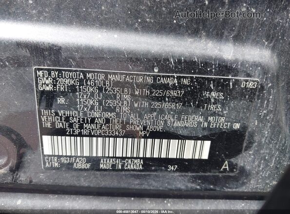 2T3P1RFV0PC333437 2023 TOYOTA RAV4 Gray Vista del compartimento del motor