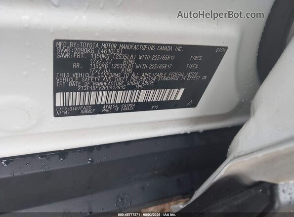 2T3P1RFV2RC422915 2024 TOYOTA RAV4 White Vista del compartimento del motor