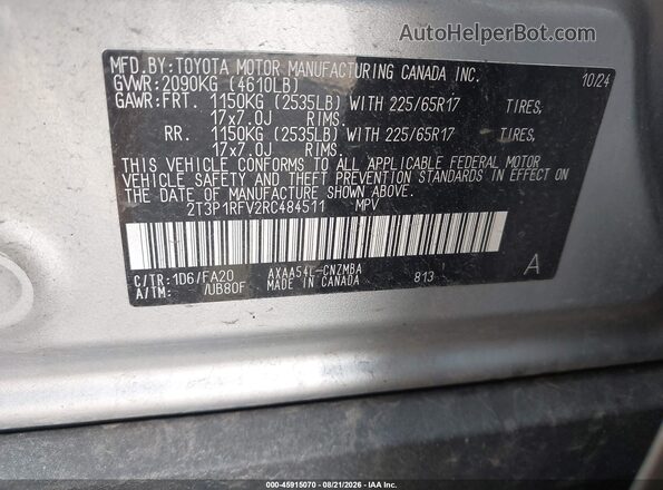 2T3P1RFV2RC484511 2024 TOYOTA RAV4 Silver Вид підкапотного простору
