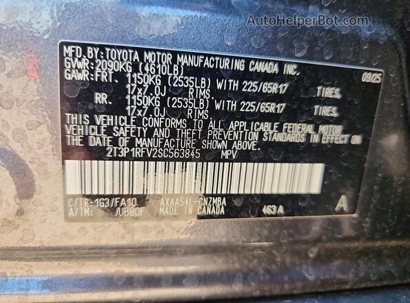 2T3P1RFV2SC563845 2025 TOYOTA RAV4 Gray Շարժիչի բաժամունքի տեսք