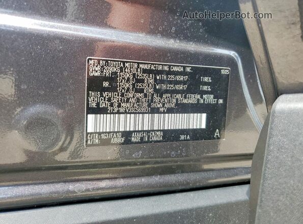 2T3P1RFV3SC569931 2025 TOYOTA RAV4 Silver Vista de la etiqueta del VIN