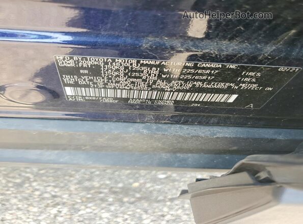 2T3P1RFV4MW185562 2021 TOYOTA RAV4 Blue Vista de la etiqueta del VIN