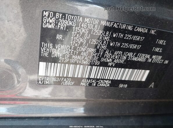 2T3P1RFV4SW621789 2025 TOYOTA RAV4 Gray Widok komory silnika