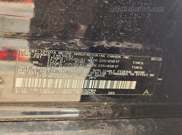 2T3P1RFV6PW377196 2023 TOYOTA RAV4 Black Սալոնի 360 աստիճան տեսք