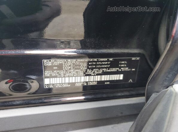 2T3P1RFV7LW132062 2020 TOYOTA RAV4 Black Vista de la etiqueta del VIN