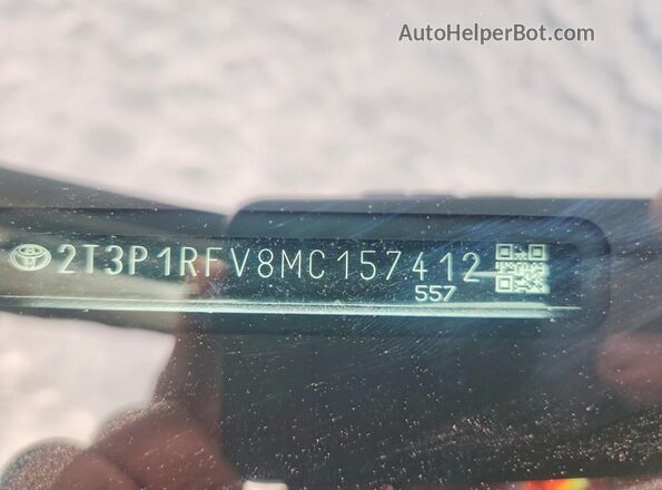 2T3P1RFV8MC157412 2021 TOYOTA RAV4 Charcoal Вид наклейки з VIN-кодом