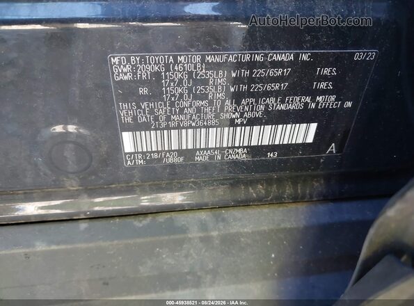 2T3P1RFV8PW364885 2023 TOYOTA RAV4 Черный Вид подкапотного пространства
