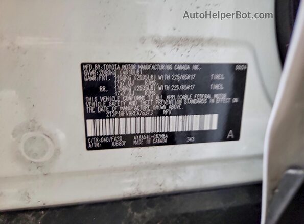 2T3P1RFV9RC476373 2024 TOYOTA RAV4 White Вид наклейки з VIN-кодом