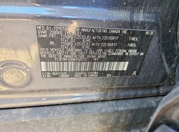 2T3P1RFVXMW150573 2021 TOYOTA RAV4 Gray 360 interior view
