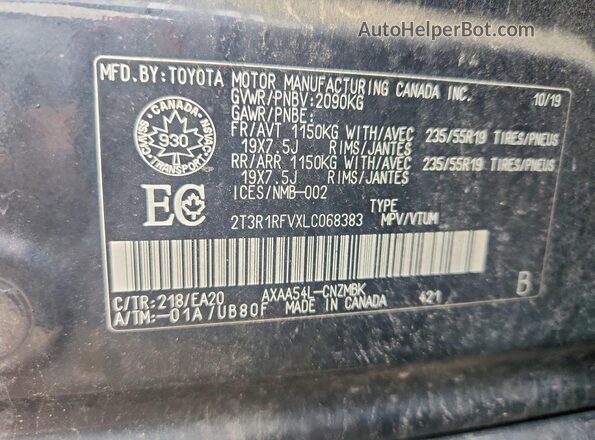 2T3R1RFVXLC068383 2020 TOYOTA RAV4 Black 
