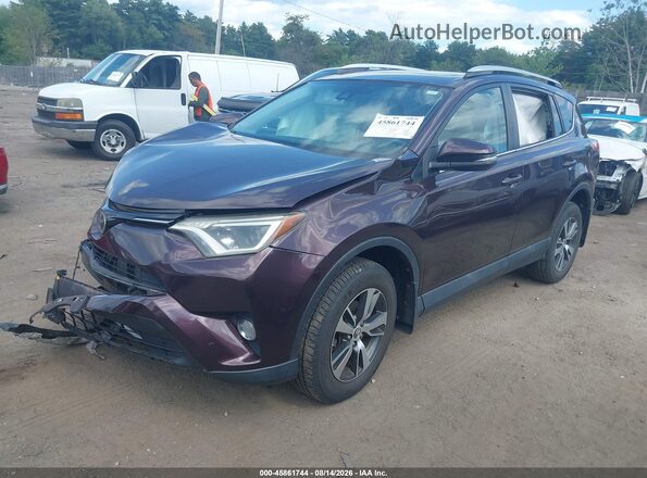 2T3RFREV0GW415422 2016 TOYOTA RAV4 Burgundy Առջևի ձախ երեք քառորդ տեսարան