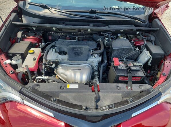 2T3RFREV1JW725148 2018 TOYOTA RAV4 Red ძრავის განყოფილების ხედი