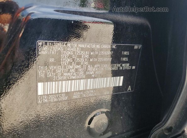 2T3RFREV3HW690056 2017 TOYOTA RAV4 Black სალონის 360-გრადუსიანი ხედი