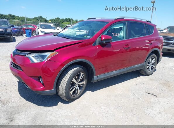 2T3RFREV4JW710997 2018 TOYOTA RAV4 Red წინა მარცხენა ხედი სამი მეოთხედიდან