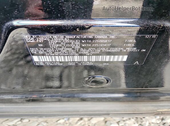 2T3RFREV6GW429700 2016 TOYOTA RAV4 Black Vista del compartimento del motor