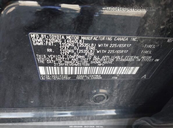 2T3RFREV6HW551586 2017 TOYOTA RAV4 Black Շարժիչի բաժամունքի տեսք