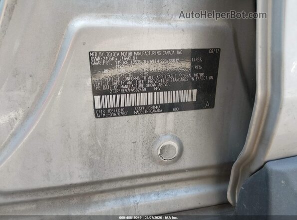 2T3RFREV7HW682459 2017 TOYOTA RAV4 Silver Vista del compartimento del motor