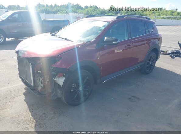 2T3RFREV7JW815386 2018 TOYOTA RAV4 Red Առջևի ձախ երեք քառորդ տեսարան